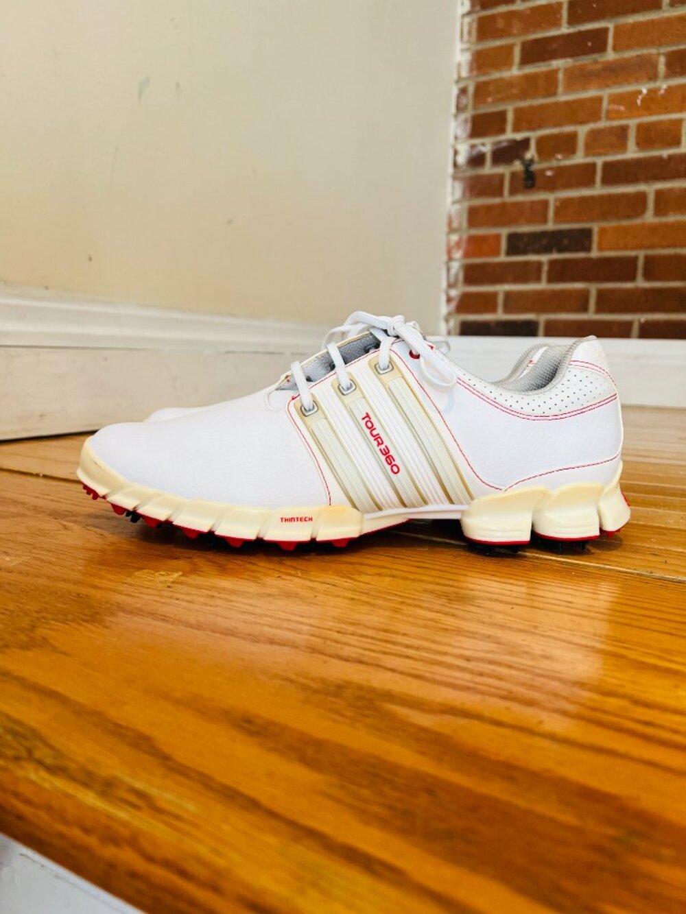 Adidas Tour 360 White Golf Shoes Size 10.5 - Picture 4 of 16